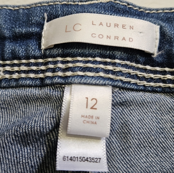 LC Lauren Conrad Embroidered Daisy Distressed Cut Off Shorts Sz 8 - Picture 5 of 6